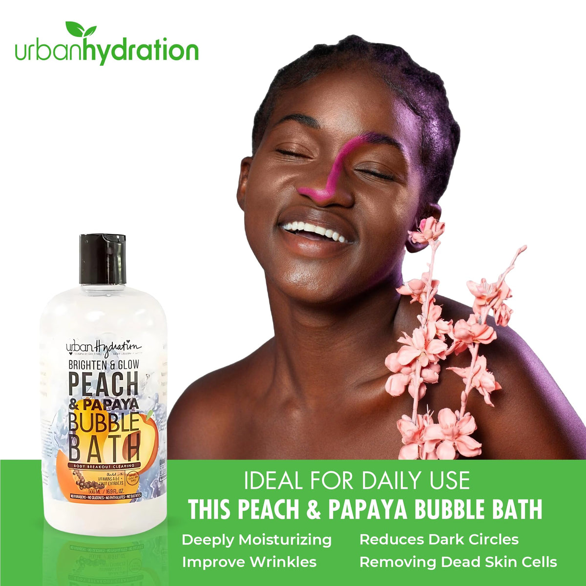 Foaming bubble bath pour demonstration