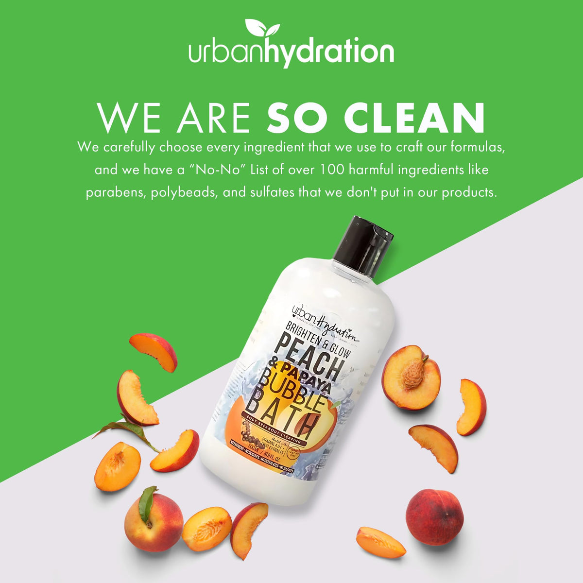 Urban Hydration 16.9 fluid ounce bottle back label