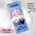 Bubble gum scented bath powder packets in retail packaging