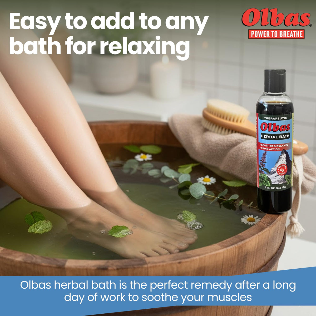 Authentic USA imported Olbas bath soak packaging