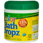Instructions and safety label on Crayola bath color tablets