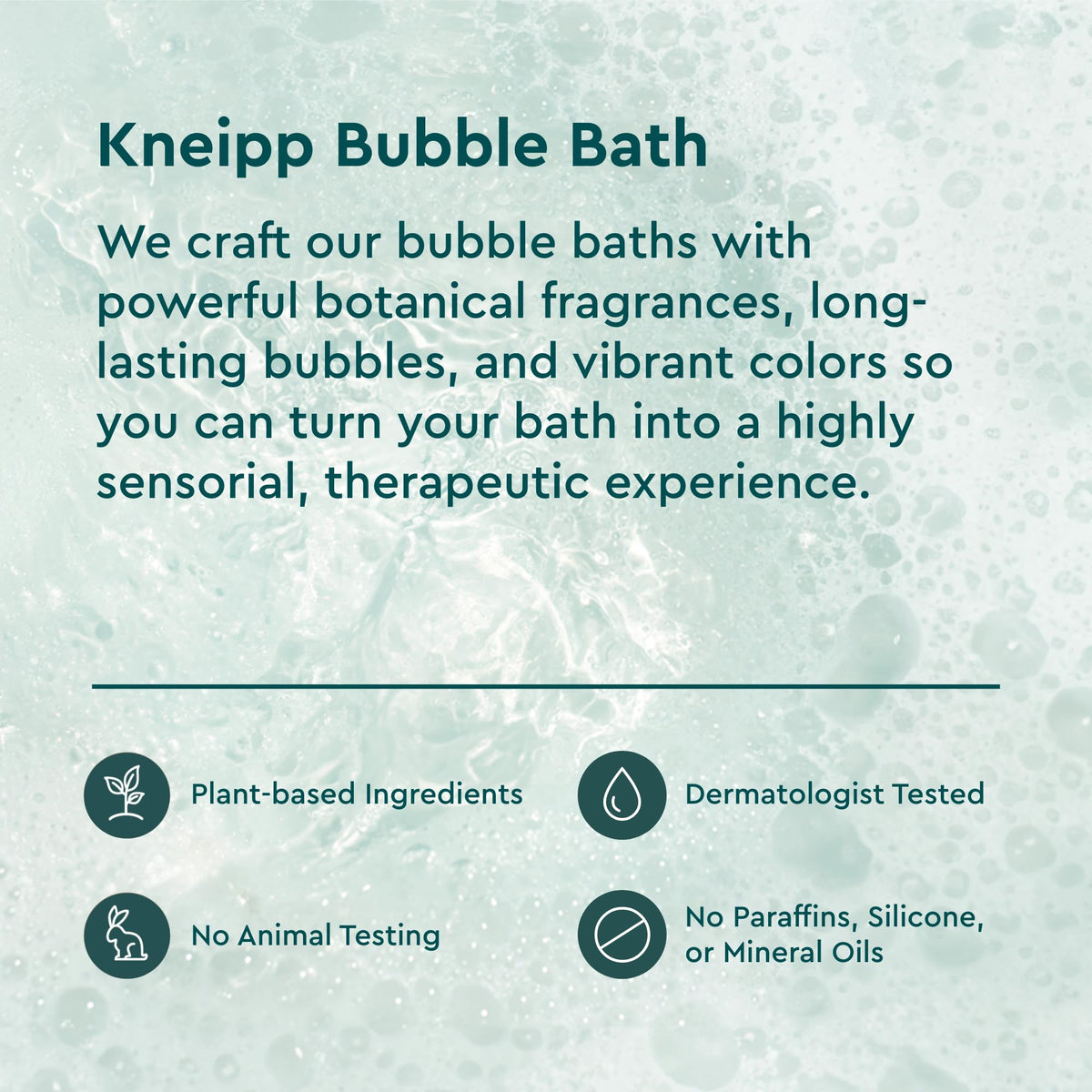 Kneipp eucalyptus bubble bath texture and emerald color