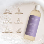 Deep Steep clean beauty bubble bath product label