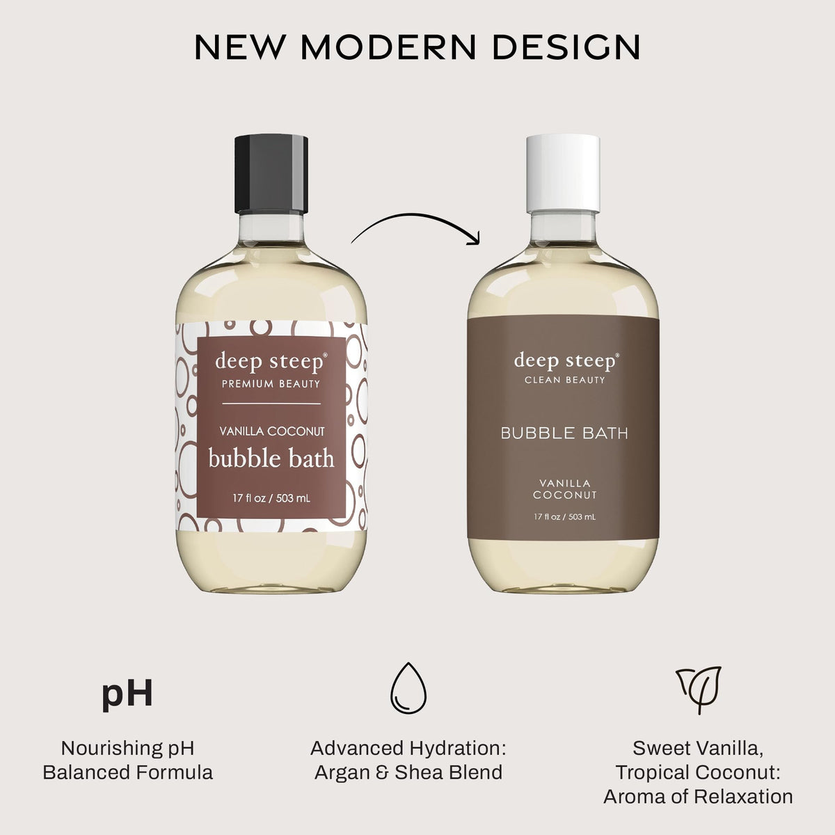 Back label of Deep Steep vanilla coconut soak showing ingredients