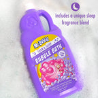 Side view of Mr. Bubble Calm and Sleep bottles displaying ingredient information