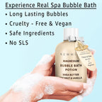 New Miuz bath potion branding and label details