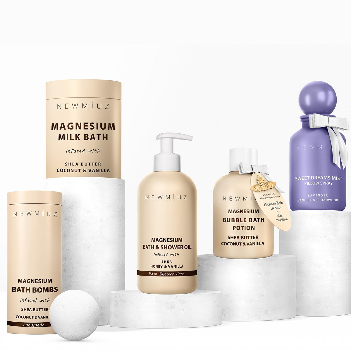 Top view of New Miuz Magnesium Bubble Bath bottle