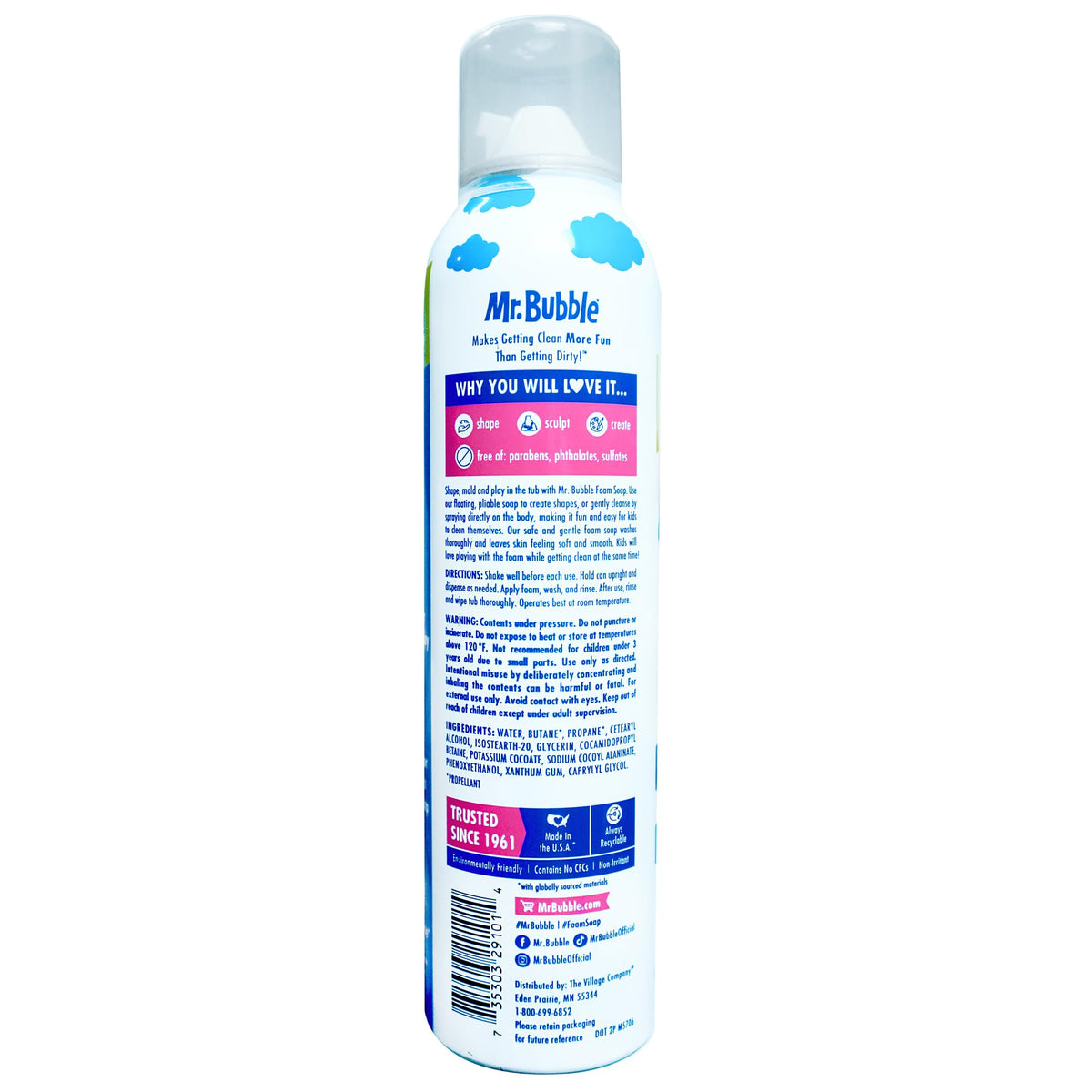 Mr. Bubble Fragrance Free foaming soap bottles