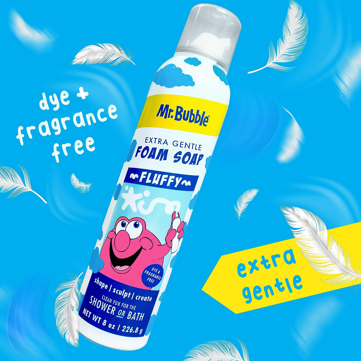 Kids sensitive skin body wash foam cans