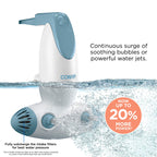 Close up view of the adjustable suction cups on the back of the Conair portable bath massager.