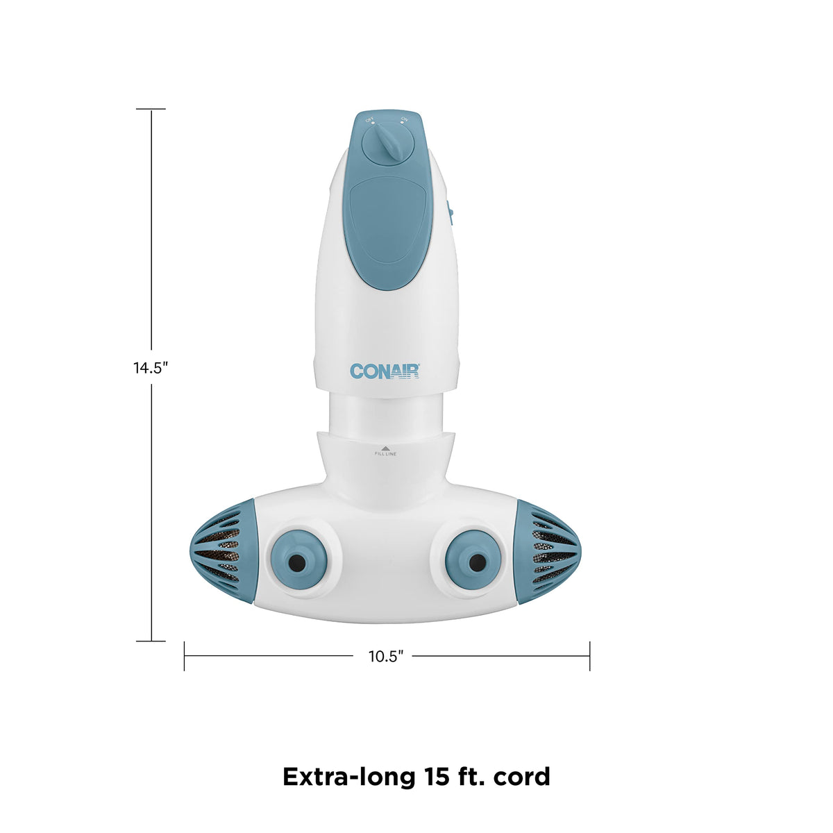 Side profile of the lightweight Conair portable bath spa showing its compact design for home storage.