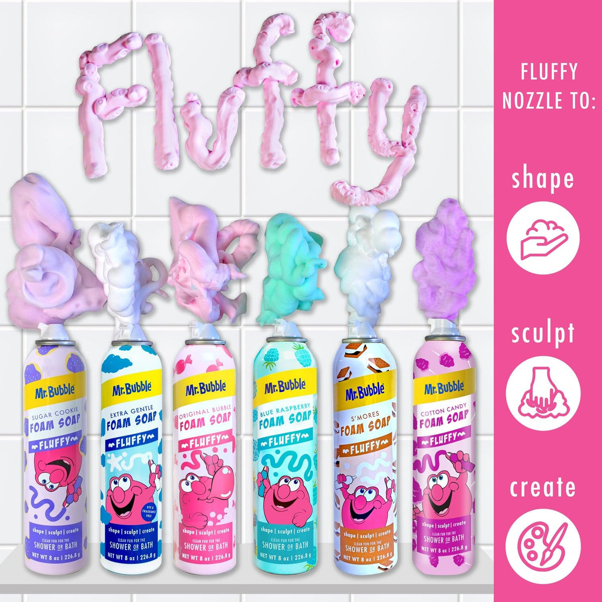 Instructions for using Mr. Bubble doodle nozzle