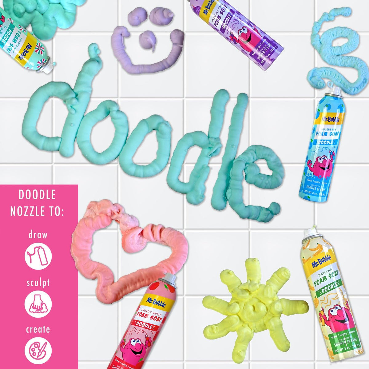 Mr. Bubble bath foam soap packaging details
