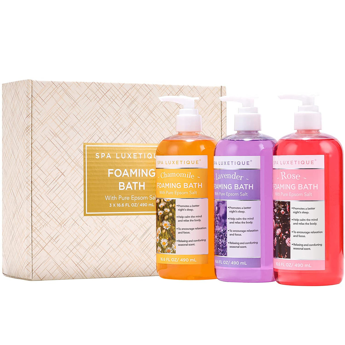 Rich foam texture of Spa Luxetique bath product in water