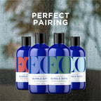 Bottle of EO bubble bath for relaxing aromatherapy soak