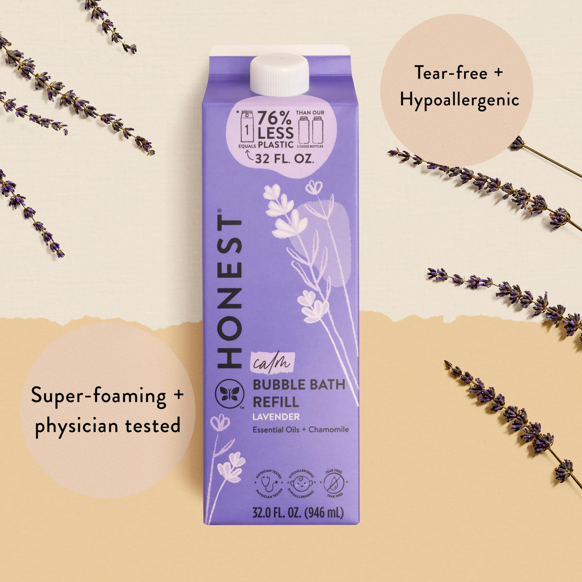 The Honest Company baby bubble bath 32 fluid ounce refill carton