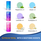 Aromatherapy shower bomb tablets in colorful individual pouches