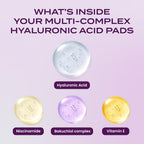 Pre soaked facial wipes with niacinamide and hyaluronic acid for daily skin exfoliation