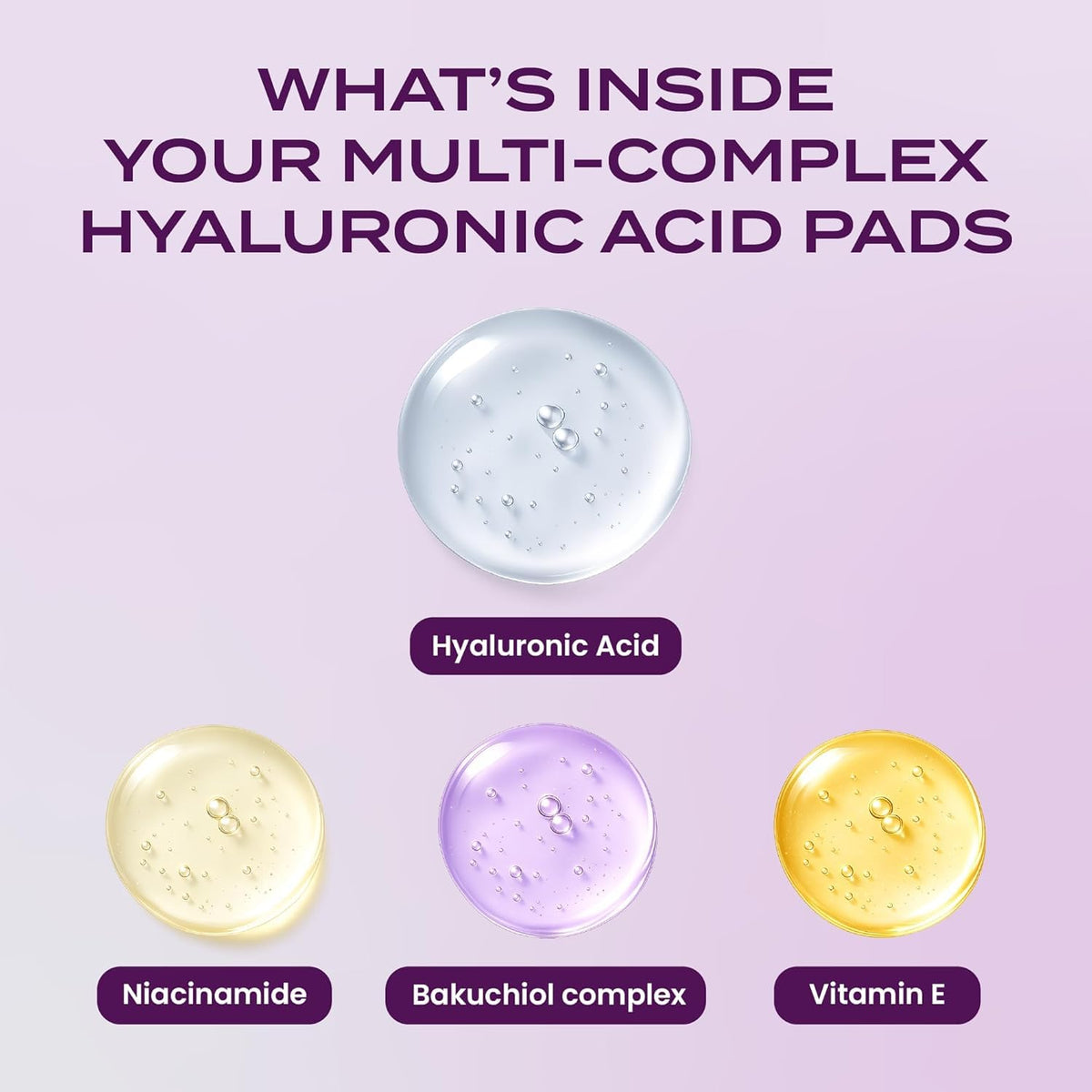 Pre soaked facial wipes with niacinamide and hyaluronic acid for daily skin exfoliation