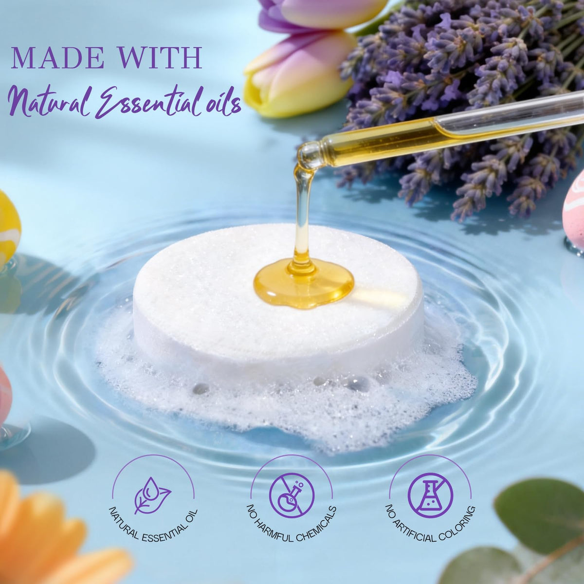 Close up view of breaking a Jo E Ryan Designs aromatherapy shower stick in half