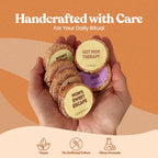 A premium wellness display showing the slow-dissolving action of the stress relief aromatherapy steamer.