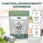 We-Tab shower bombs packaging back view listing usage instructions and product details.
