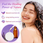 Organic essential oil shower bombs individual pouch packaging close up