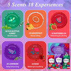 Calm mind lavender and grapefruit shower tablet dissolving in bathroom