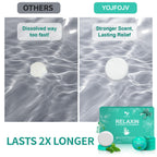 Close up view of clean dissolving sinus relief shower steamer without botanical residue