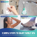 Steamy bathroom environment demonstrating the vaporizing effect of essential oil shower bombs.