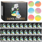 Authentic imported aromatherapy shower tablets being activated by warm bathroom steam
