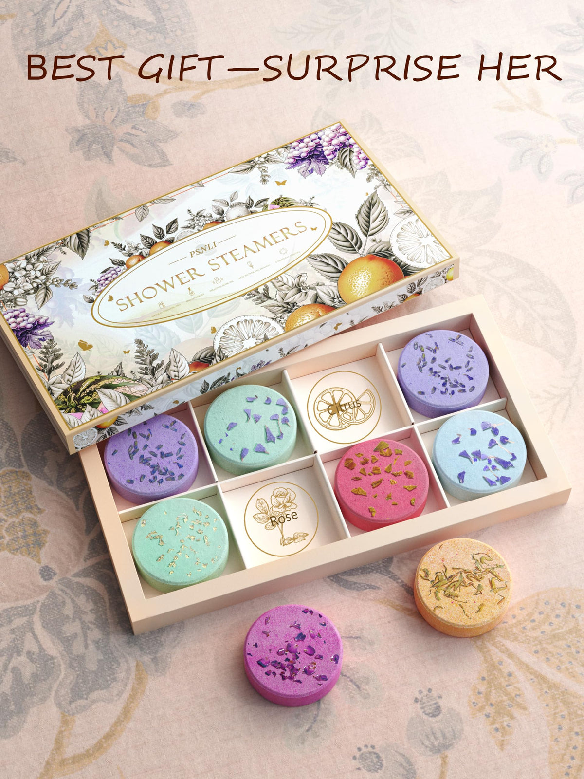 Eucalyptus mint and grapefruit aromatherapy tablets demonstrating a home spa wellness experience