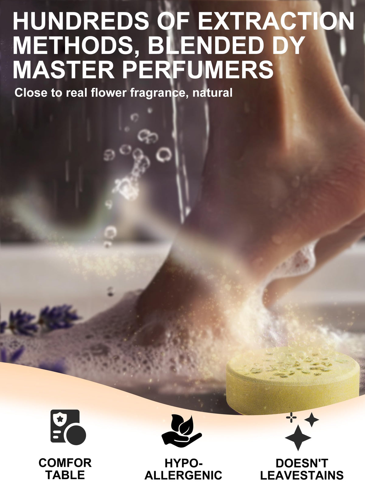 Psnli paraben free shower fizzies arranged neatly to showcase the diverse scent profiles