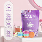 CalmNFiz self care relaxation presents packaging highlighting the six signature aromatherapy scents.