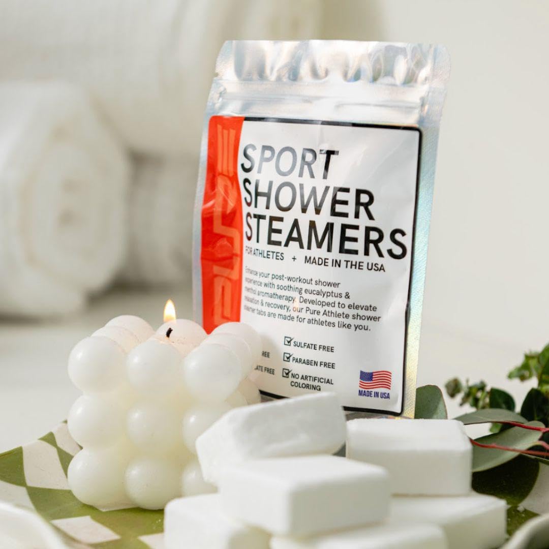 Instructional view demonstrating proper placement of the aromatherapy tablet on the shower floor