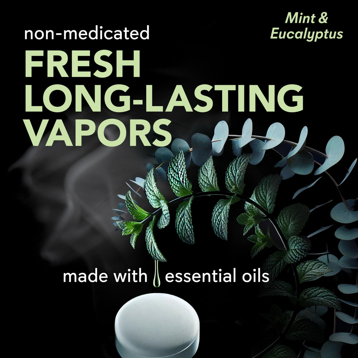 SinuCleanse aromatherapy tablets packaging with essential oil ingredients highlighted for sinus clearing