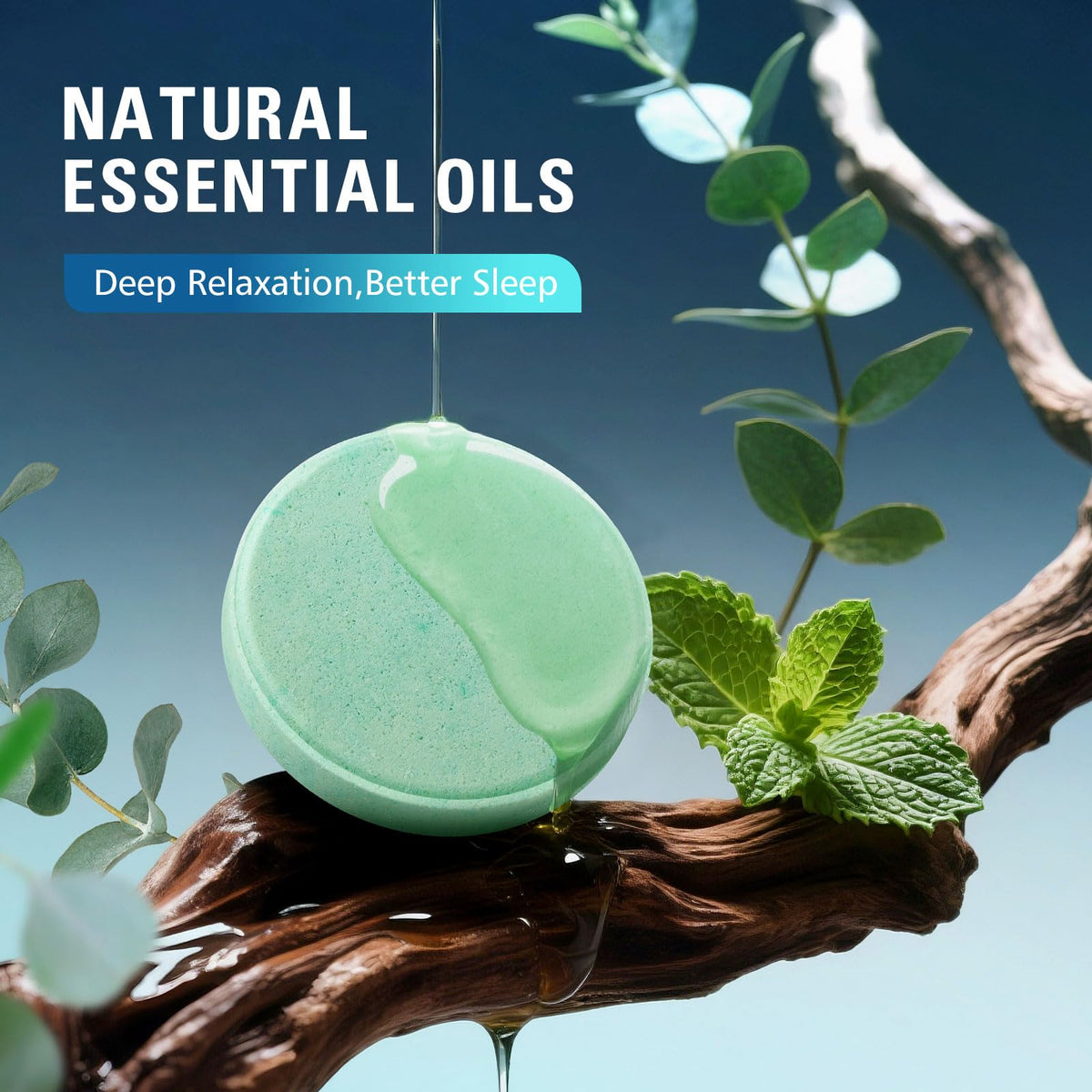 Cedarwood and eucalyptus scented bath salt tablets for men.