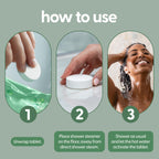 Graphic demonstrating correct placement of the tablet away from the heavy water stream for long lasting use.