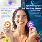 Eight individual colorful essential oil shower bomb tablets arranged neatly