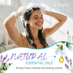 Natural essential oil ingredients depiction next to the gift set