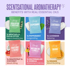 Close up view of the natural aromatherapy ingredients listed on the back of Cleverfy box