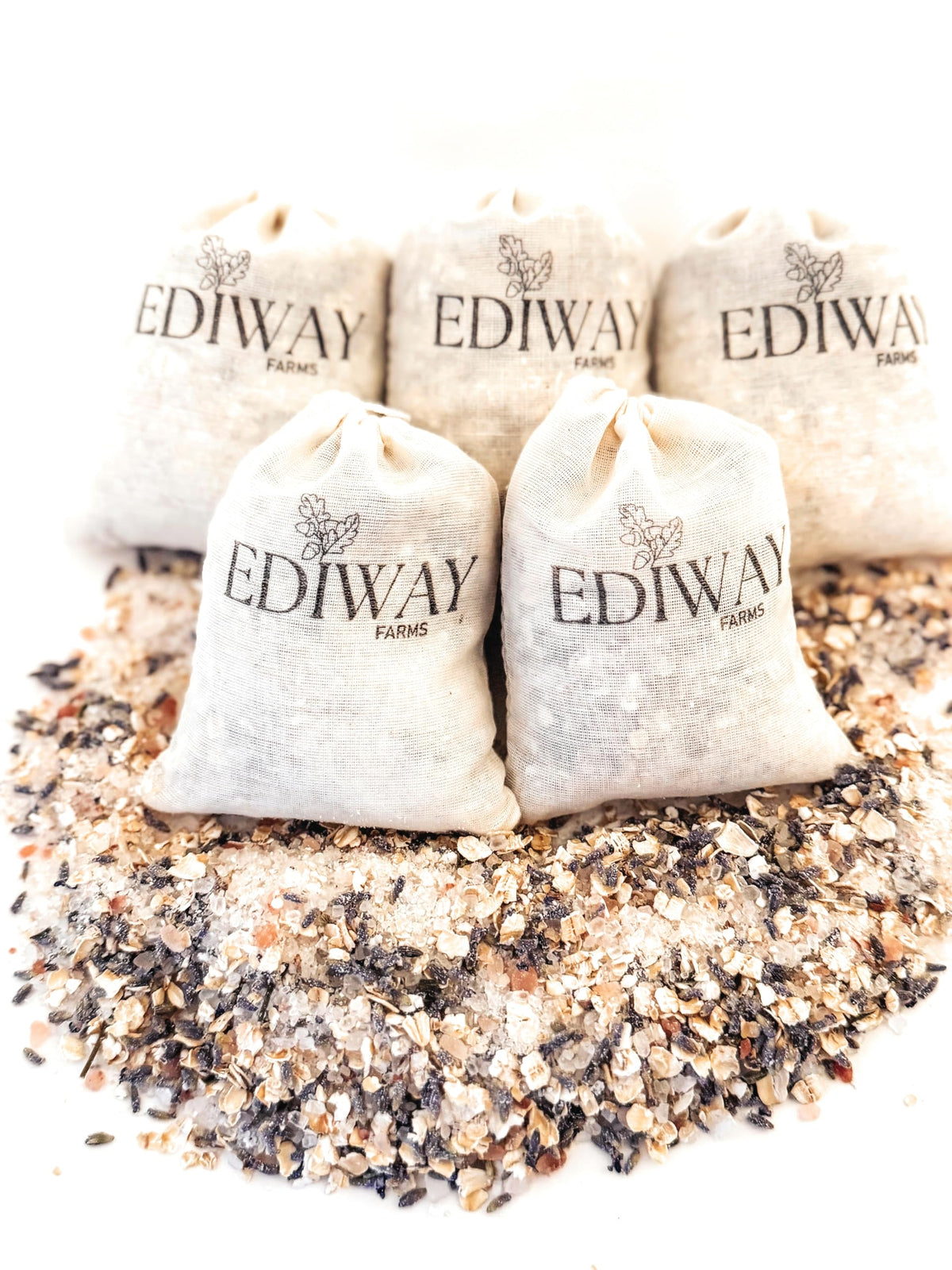 Ediway Farms bath tea set displayed as a gift.