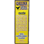 Side profile of 8 fluid ounce Gallina Negra spiritual bottle