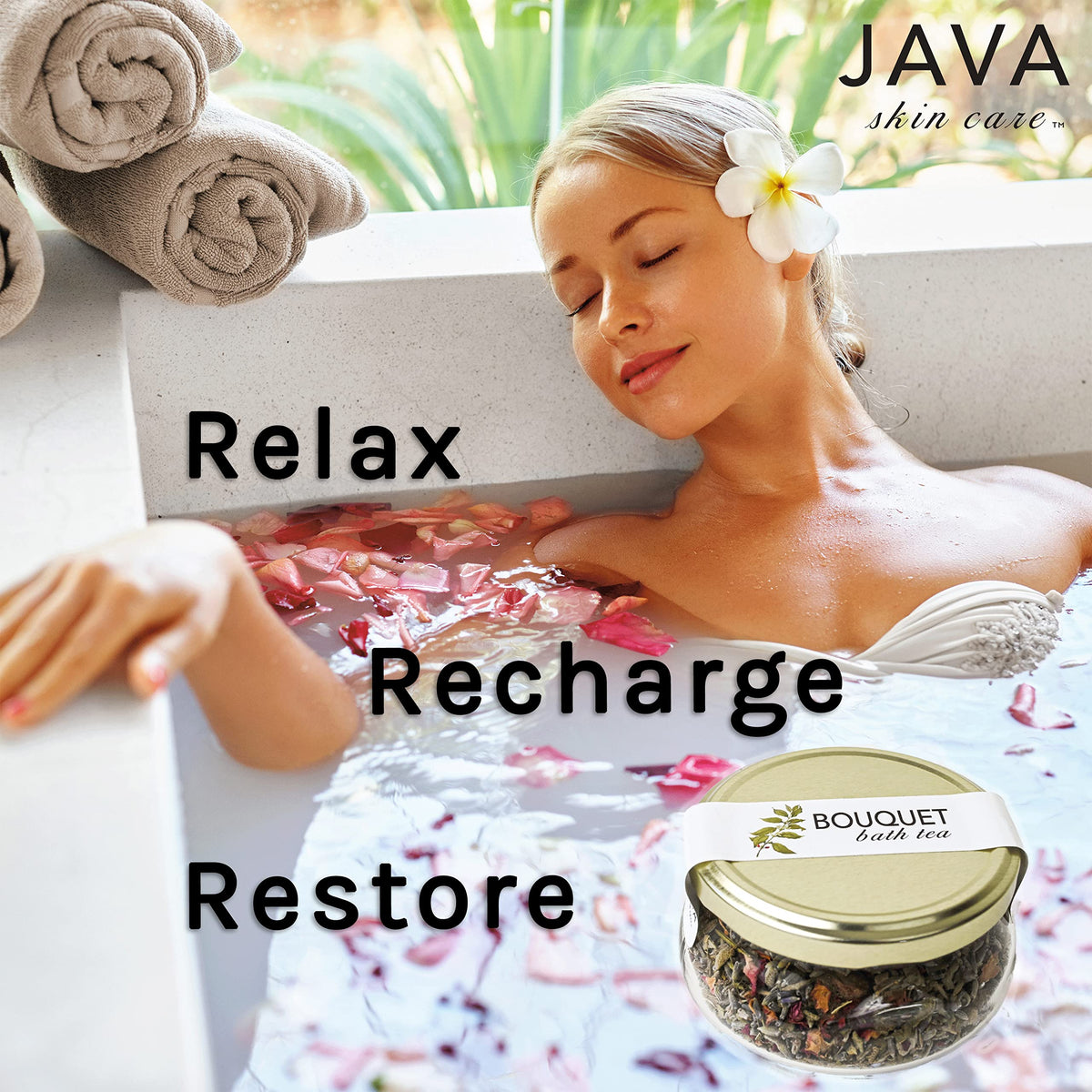 Java Skin Care Bouquet Bath Tea with reusable muslin bag