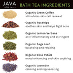 Java Skin Care Bouquet Bath Tea packaging and label details