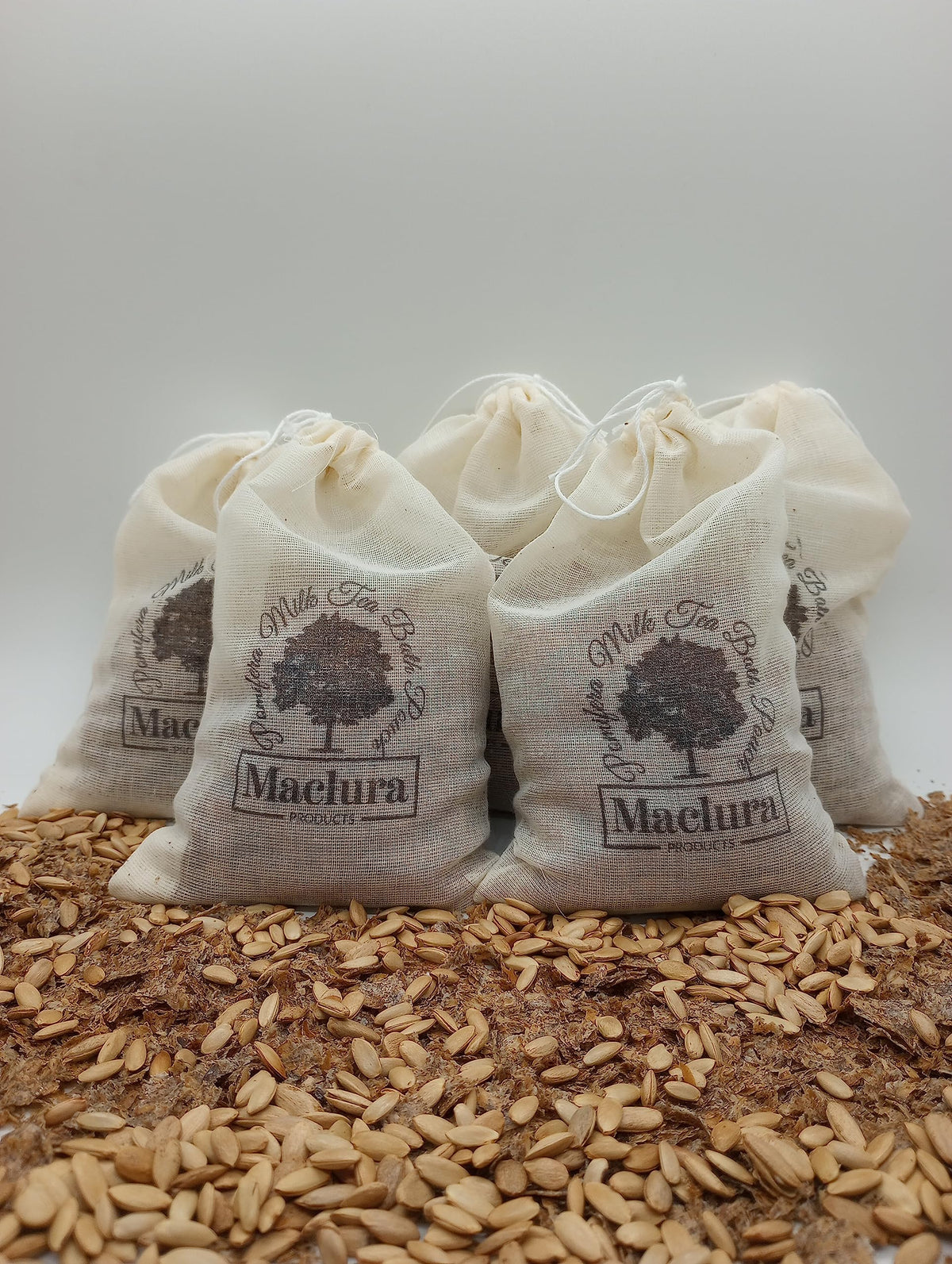 Close up of botanical illustration on Pomifera bath tea bag