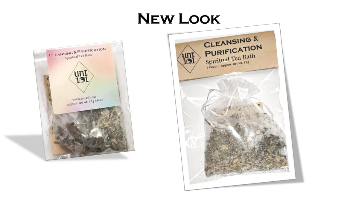 Relaxing ritual bath soak with botanical tea bag