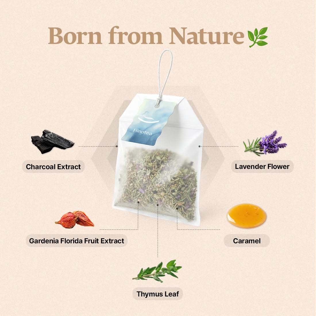 Professional spa sommelier curated charcoal bath tea soak
