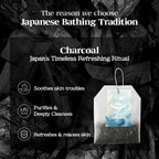 Close up of Hinotea charcoal bath tea bag texture