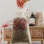 Sprigs The Lotus Bath silk organza bag with organic herbs